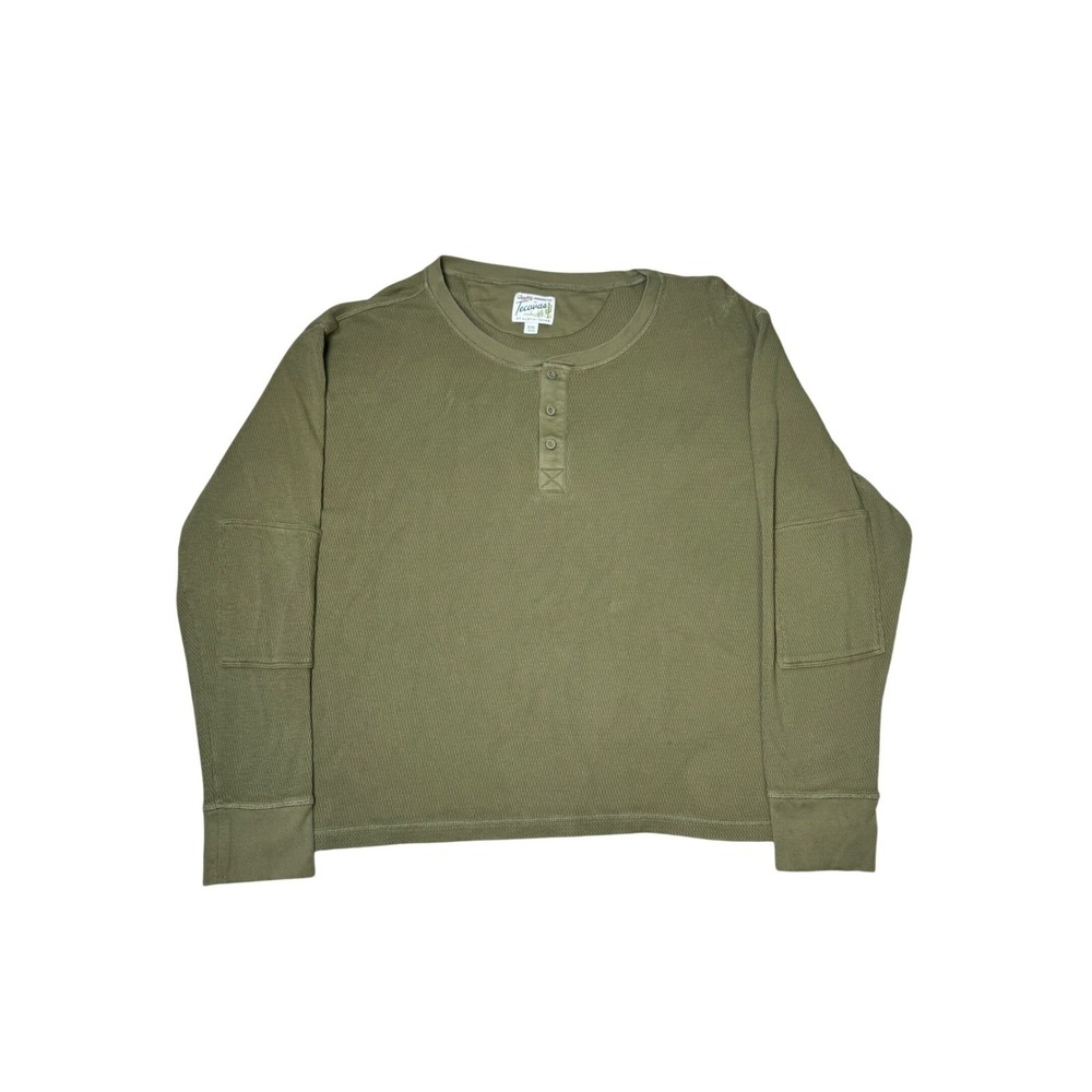 Tecovas Western Long Sleeve Thermal Henley Green Men's Size XXL Cowboy Knit - Picture 2 of 6